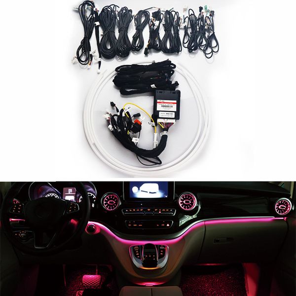 

12 64 colors atmosphere light for v class vito w447 v260 air vent 2 / 4 pieces door led air outlet with ambient light