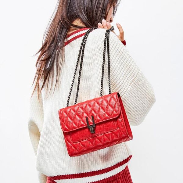 

100% genuine leather mini chain crossbody bag women shoulder messenger bags trendy designer luxury purses handbags high quality