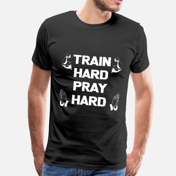 

train fitness pray jesus god gym sports faith t shirt men character 100% cotton crew neck basic solid interesting building spring letters