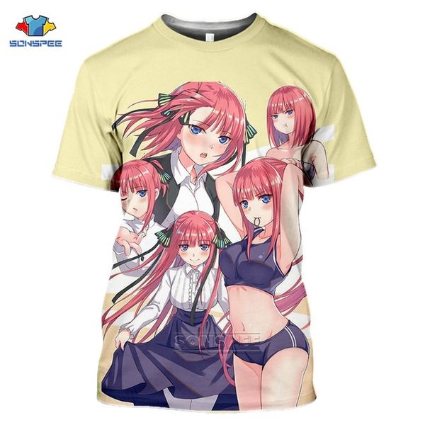 

anime the quintessential quintuplets men gym clothing 3d print shirts plus size oversized humor men clothing