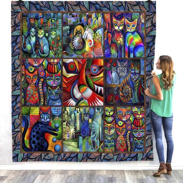 

comforters & sets halloween cat cute 3d quilt blanket for kids adults bedding throw soft warm thin office with cotton style-4