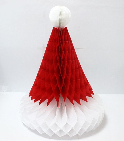 

giveu 12inch red and white tissue paper honeycomb hat decoration christmas hats