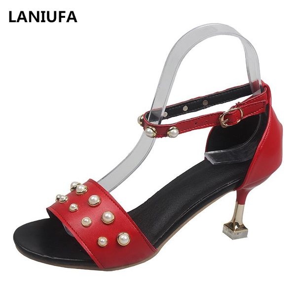 

dress shoes women pumps high heels platform peep toe wedding sandals mujer plus size 34-40, Black