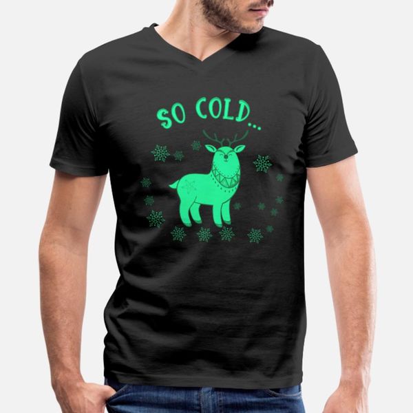 

christmas reindeer so cold christmas t shirt men custom cotton round neck solid color gift new fashion summer normal shirt, White;black