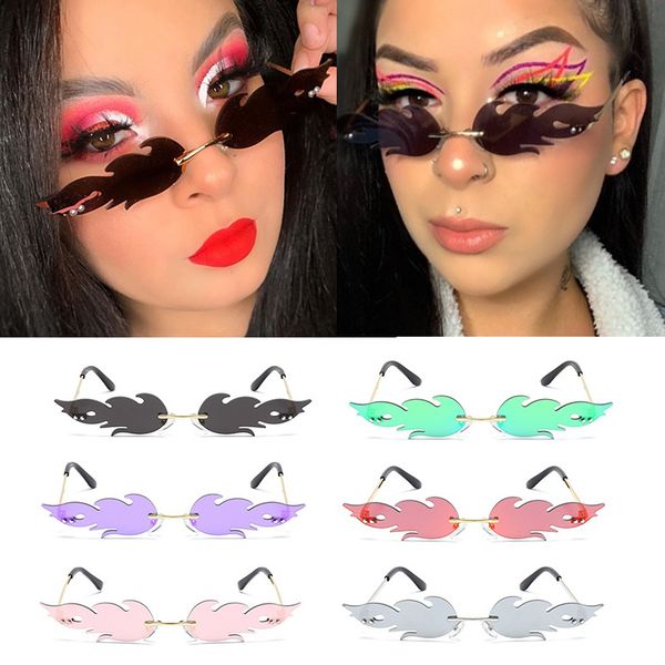 

wholesale in bulk small fire party sunglasses women brand designer vintage sun glasses men hip hop shades mirrors, White;black