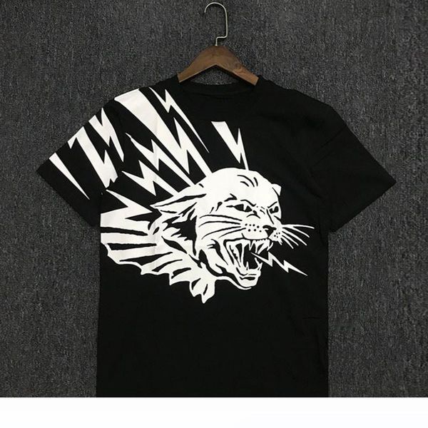 

mens t shirts summer cheetah printing cotton couples short sleeves men women t shirt black size s-2xl, White;black