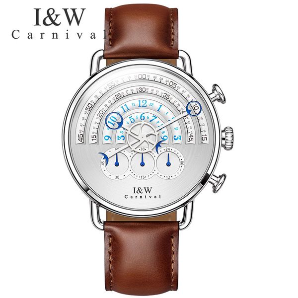 

business watch men quartz sport clock dial runway men watch carnival fashion masculino relogio waterproof aierm, Slivery;brown