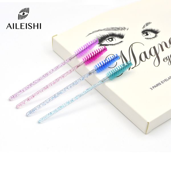 

makeup brushes 50pcs shiny disposable micro eyelash mascara wands applicator wand comb soft head tools