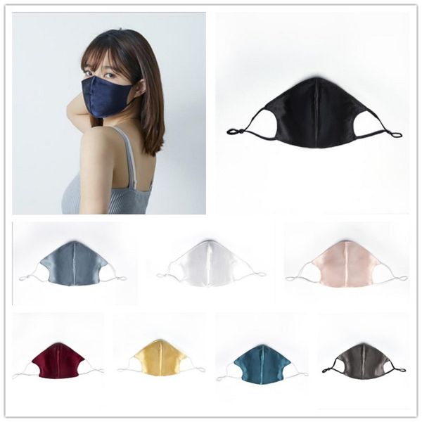 

adjustable double silk face mask pm2.5 summer ultra thin reusable designer sunscreen mouth mask washable dust cloth 10colors