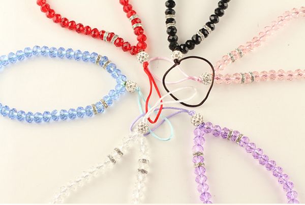 

fashion crystal cell phone hang lanyard artificial mobile phone crystal hang chain luxury phone charms rope universal handmade no package