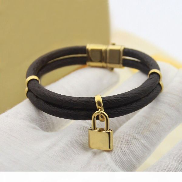 

popular fashion brand designer lock bracelets for lady design women party wedding lovers gift luxury jewelry for bride with box, Golden;silver
