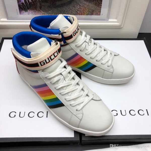 

2020 new bee ace fashion casual sneakers, comfortable and breathable, men's high-shoes, many colorsas, Red;white