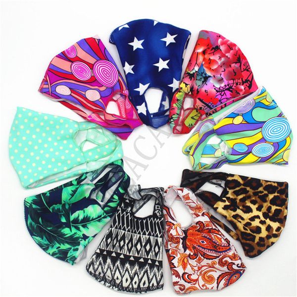 

fashion face mask quick dry one piece cut facemasks with filters slot masks floral leopard dots cartoon print ice cool mouth cover d81002, Blue