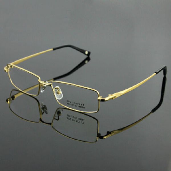 

agstum 100% pure titanium spectacles men glasses optical classic eyeglass frame rx 9867, Black