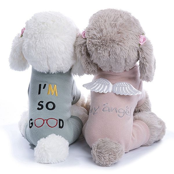 

dog apparel pet home pajamas little for dogs clothes puppy with four feet jumpsuit cute pets supplies #