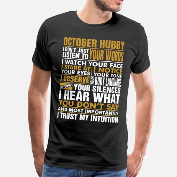 

october hubby t shirt men designs short sleeve round collar anti-wrinkle new fashion summer letters shirt