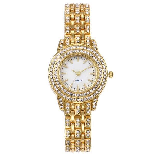 

full stones alloy metal dress watches for fashion women ladies female casual diamond simple small dial quartz wrist watch, Slivery;brown