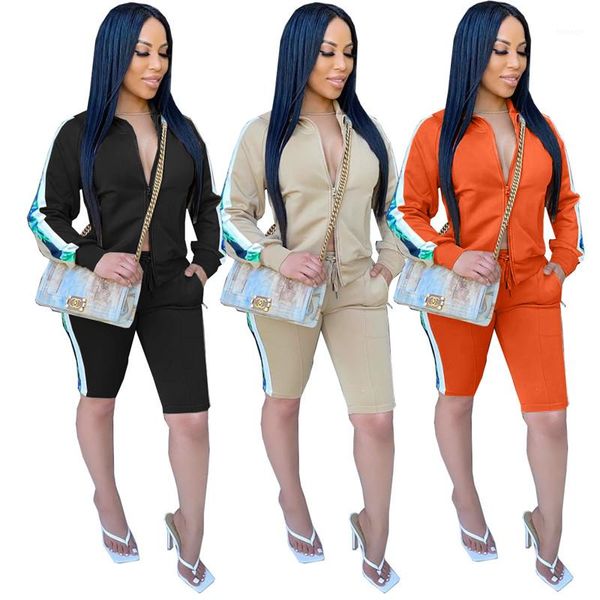 

женские спортивные наборы женских чередующихся костюмов с zipper спринг женщин двухкусочных нарядами с длинным рукавом женской 2pcs костюмам, Gray