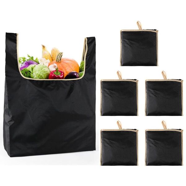 

5pcs reusable eco-friendly grocery foldable shopping bags small size quality slight duty folding tote bag with handle