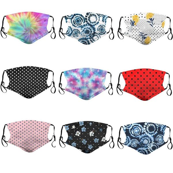 

tie-dye printed face mask pm2.5 adults summer sunproof washable adjustable mask cover dustproof reusable mask can insert filter