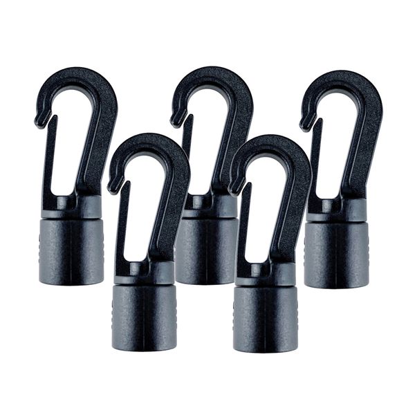 

5pcs kayak boat elastic bungee shock cord terminal end hook for 1/4\" rope
