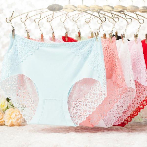 

panties women designer breathable solid color panties lace floral comfortable underwears briefs fashion low waist, Black;pink