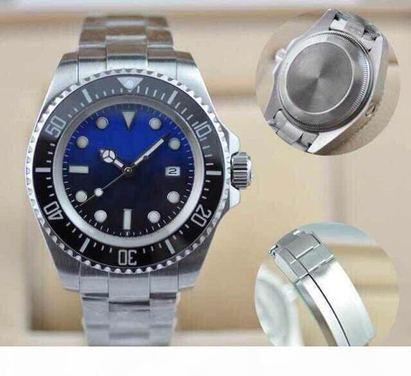 

christmas gift automatic red sea-dweller brand stainless steel mens mechanical luxury d-blue designer watches geneva watch wristwatches, Slivery;brown