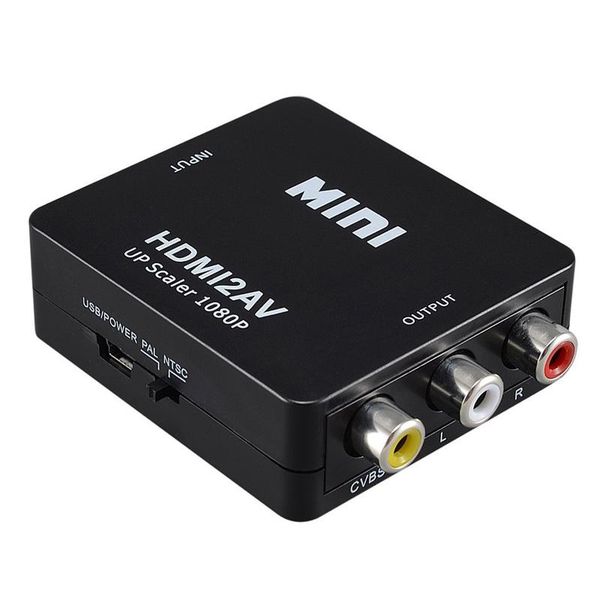 

hdmi2av 1080p hd video adapter mini hdmi to av converter rca to hdmi converter, cvbs l/r hdmi to rca for xbox pc360 ps3
