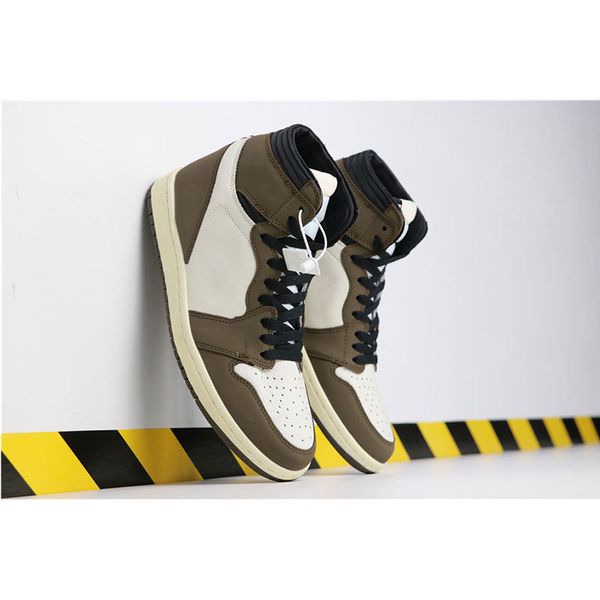 

basketball shoes mens 1s travis scotts cactus jack dark mocha basketball shoes trainers sports sneakers shoes size 7-12