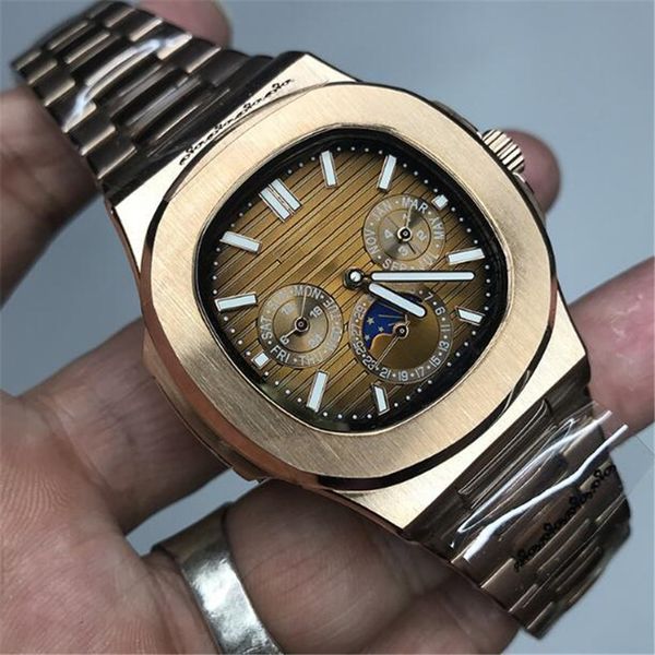 

Luxury mens watch automatic glide smooth second hand blue dial 315L stainless steel all sub dials works luminous wristwatches