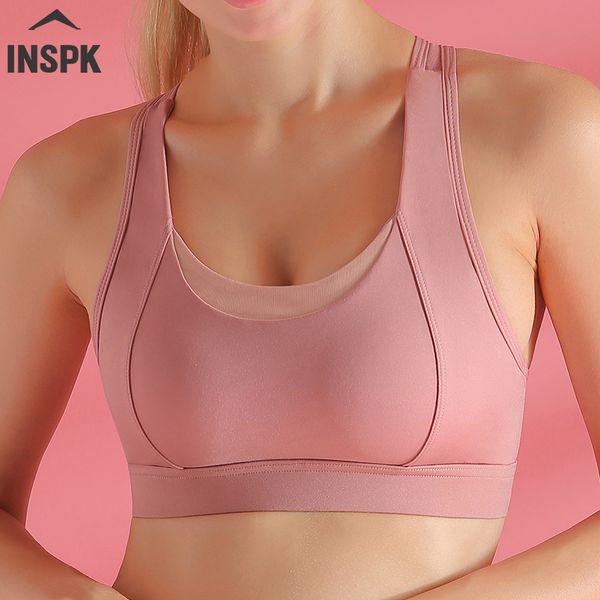 

inspk 2020 new style sports underwear,nylon sports mesh splicing yoga bra for running fitness jogging,sports training underwear, White;black