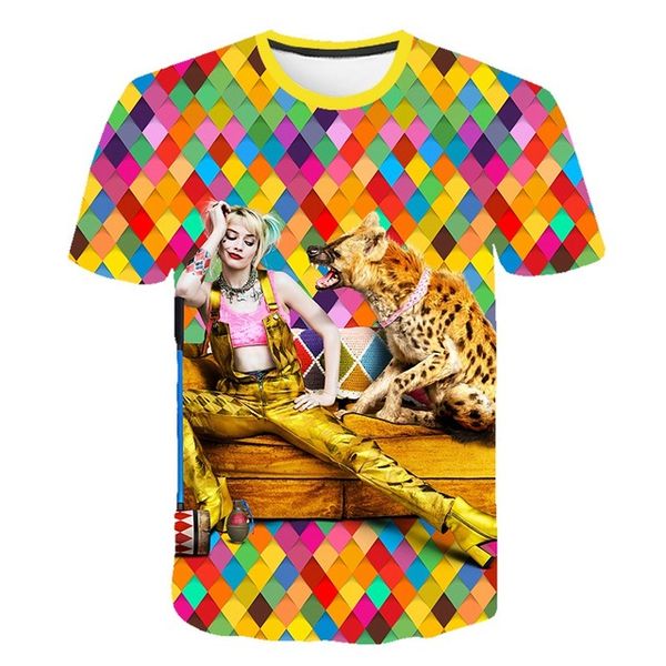 

new female clown 3d cartoon harley quinn movie suicide squad 3d print shirts hentai plus size graphic men clothing