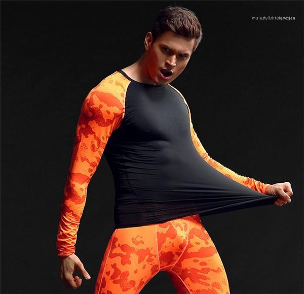 

long sleeve sports skinny slim tshirts males basketball running quckly drying tees mens camouflage patckwork fitness tshirt summer designer, White;black