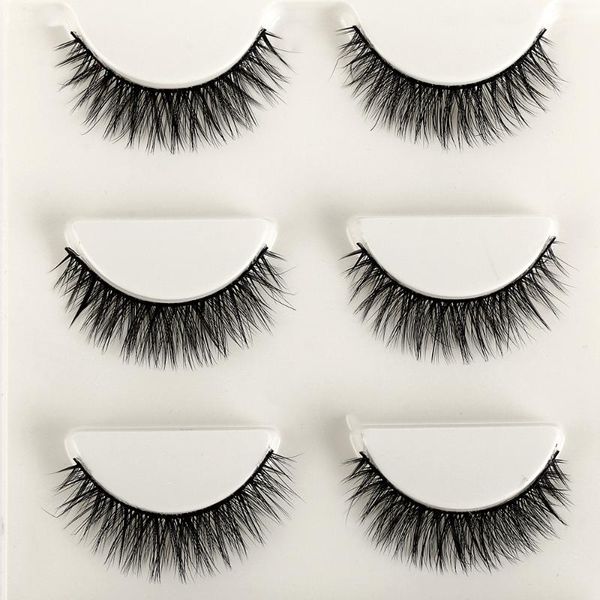 

3 pairs 25mm multi-layer 5d faux mink lashes crisscross thick natural fake eye lashes professional makeup long false eye