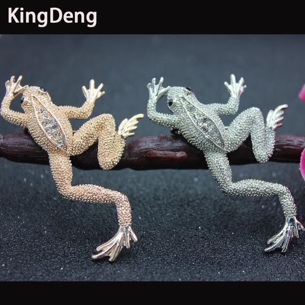 

pins, brooches frogs for women animal accessories cute enamel pins rhinestone two colors vintage fashion men jewelry gifts pin, Gray