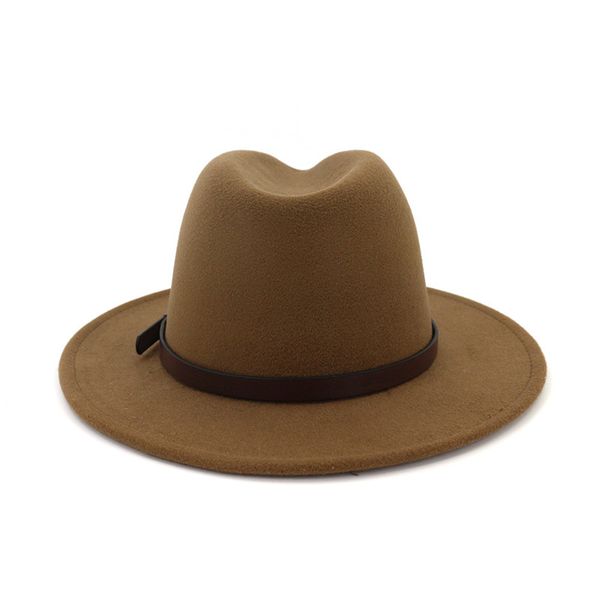 

x3016 woolen hat british style classic jazz hat simple woolen felt caps broad-brimmed fashion style felt hats adjust, Blue;gray