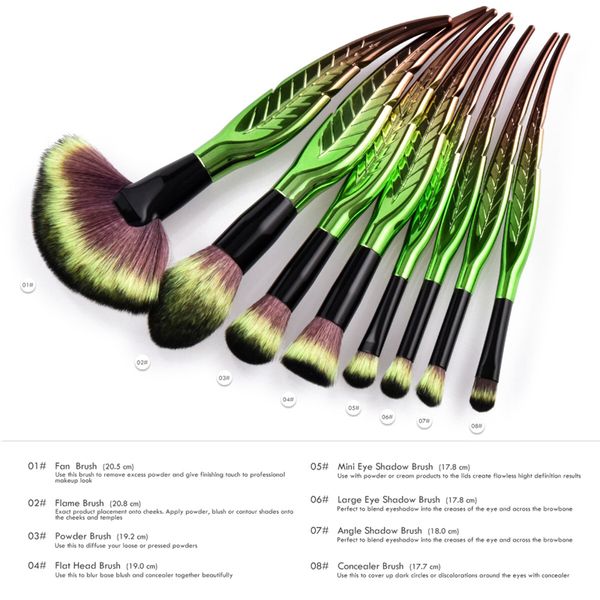 

makeup brushes brush set foundation powder blush eyeshadow concealer make up cosmetics beauty tools 8pcs/bag