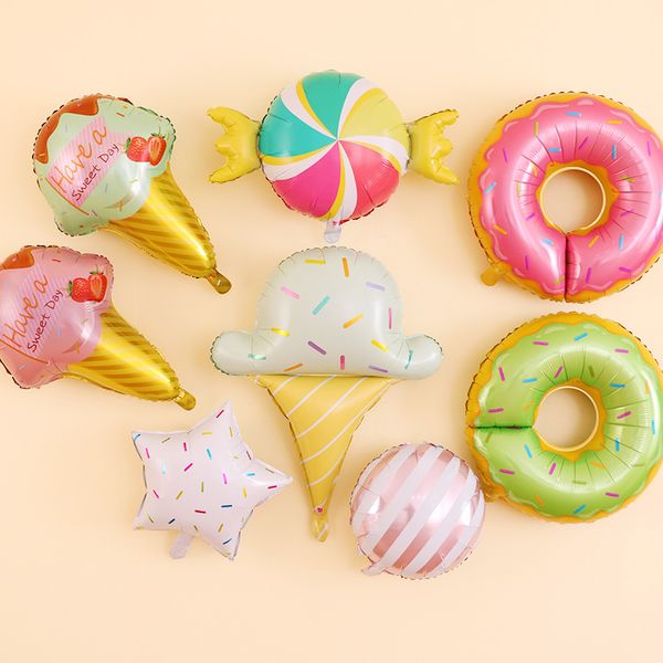 

party decoration sweets foil balloons ice cream donut balloon for kids birthday wedding decorations favors child baby shower supplies