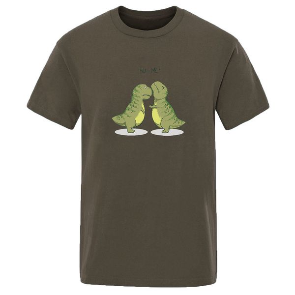 

2020 new solid color men summer fashion harajuku cool t-shirt man crew neck cartoon dinosaur print short sleeve top