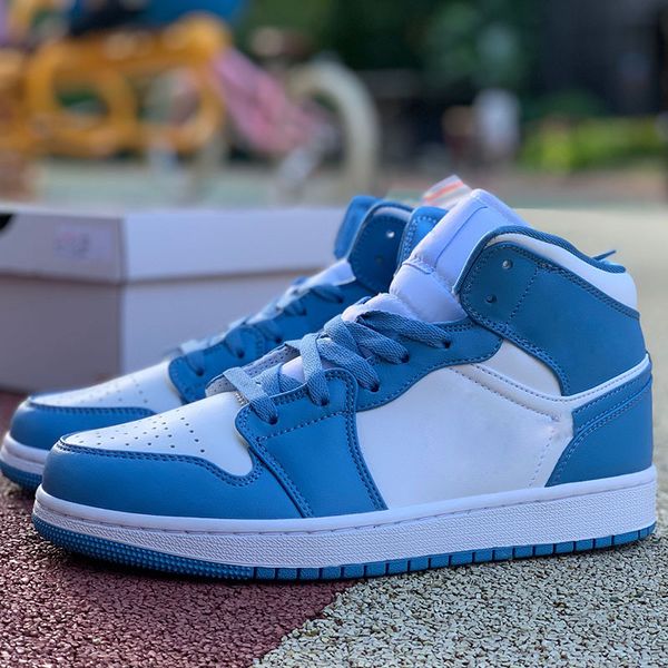 

1s mid og chicago wmns mens basketball shoes white blue red sneakers outdoor trainers man women sports shoes with box eur 36-46