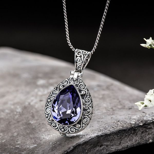 

аметист kwu коробка gemstone подвеска s925 silver гравировка carving подвеска