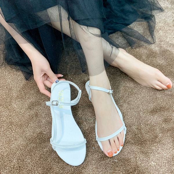 

women sandals beach flip flops 2019 new fashion leather summer shoes women slides buckle lady casual female, Black