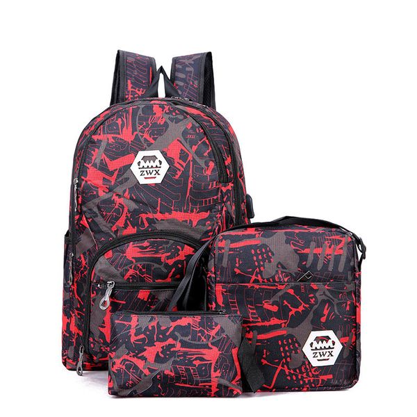 

selling outdoor bags camouflage travel backpack computer bags oxford brake chain middle school student bag 3 colors in stock