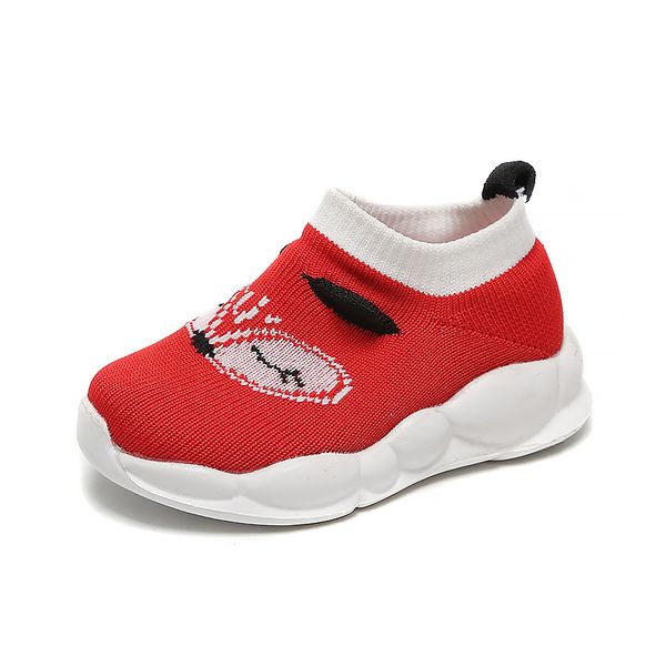 

kids shoes boys sneakers socks shoes stretch fabric breathable cartoon children's girls sport casual 2020 spring new, Black