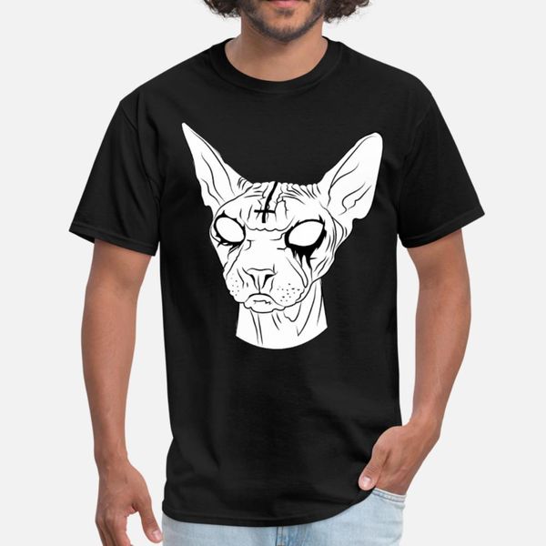 

heavy metal sphynx cat goth death metal satan t shirt men designer 100% cotton round collar slim sunlight funny casual summer style shirt