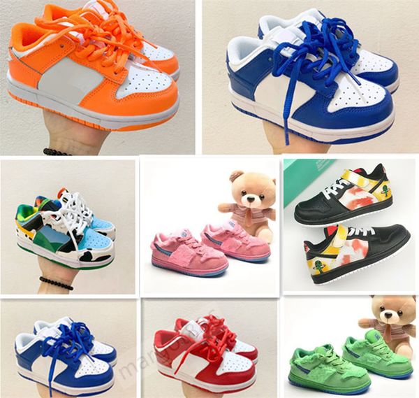 

kids sb dunk three bear pack grateful dead x sb low yellow bear dunks boys girls shoes children skateboarding sneakers baby shoes 26-35