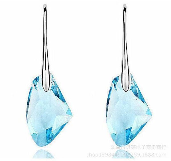 

Pretty Luxury Austrian Crystal Drop Earrings 925 Sterling Silver Party Earrings for women jewelry