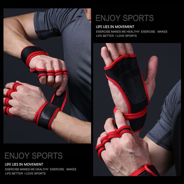 

тяжелая атлетика варежки фитнес спорт силиконовые anti-slip тренировки половина finger перчатки crossfit гимнастика захваты тяжестей перчатк