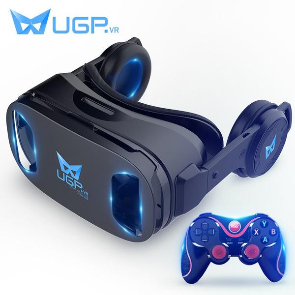 

cgjxsugp 3d imax virtual reality helmet vr headset for smartphone 4 .5 -6 inch with bluetooth gamepad vr glasses for 3d games video