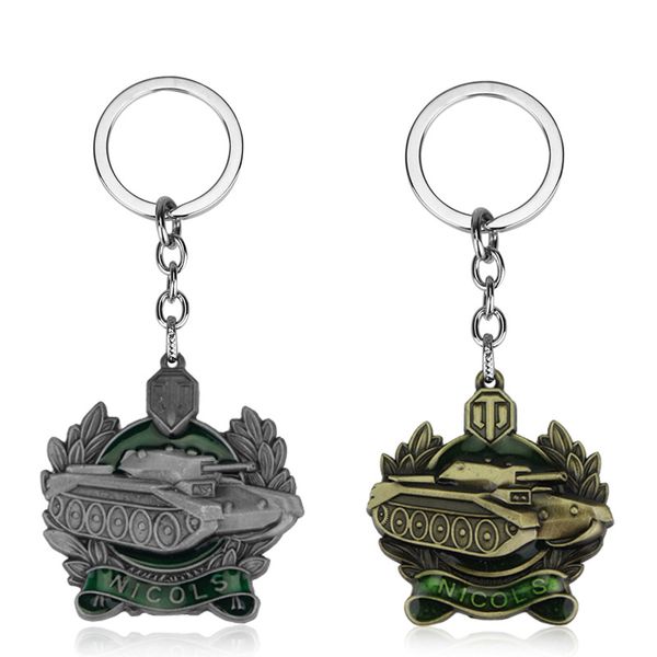 

wot keychain world of tanks alloy pendant dumitru medal shape keyring selling for men women boy girl small gift souvenir, Silver